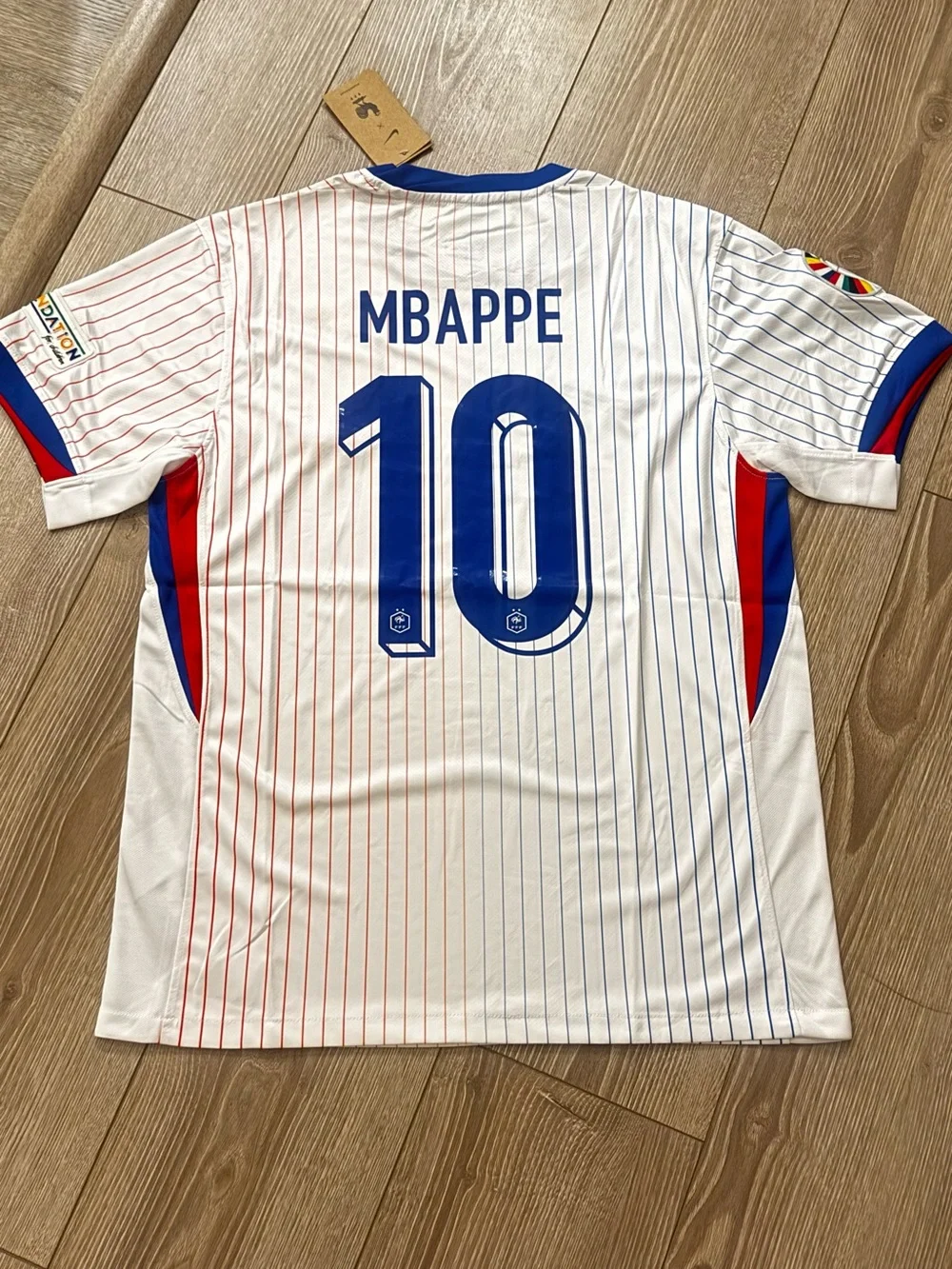France Style Soccer Jersey #10 Mbappe Men’s Size M White Football Shirt New